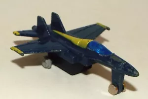 Die Cast US Navy Boeing F/A-18 Hornet Jet Fighter Aircraft in Blue & Yellow - Picture 1 of 6