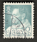 1963 Grenlandia Sc#58 - 50 rud - król Fryderyk IX - Używany znaczek pocztowy Cv$10