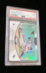 2024 Topps 50/50:  18/75 Shohei Ohtani  Chrome Aqua Refractor.  PAS 9 - Picture 1 of 2