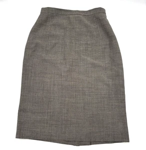 Vintage 90er Max Mara grau Wollmischung Twill Karriere Bleistiftrock Größe 6 24x23" - Bild 1 von 13