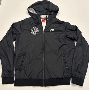 Nike x Barstool Sports Full Zip Hooded Windbreaker Jacket Men Size Medium Black - Picture 1 of 12