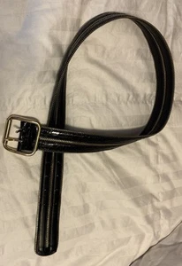 Neu ohne Etikett schwarz mit goldfarben Carlisle italienisches Echtledergürtel Damen Medium - Bild 1 von 4