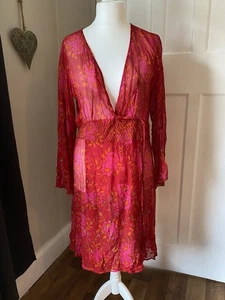 Gudrun Sjödén Boho Floral Embroidered Sheer Dress – Size L - Picture 1 of 8
