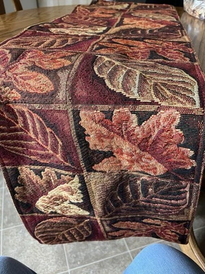 Autumn Leaves Tapestry Table Runner 13" x 90" - Image 1 of 4