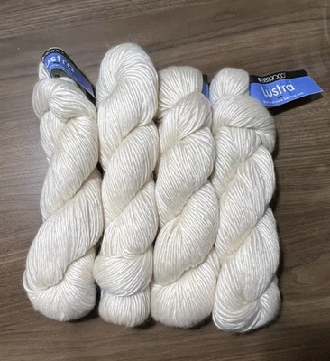 Berroco LUSTRA Yarn WHITE #3101 Wool/Tercel 3.5oz/ 197yds ea. Set of 4 - Image 1 of 4