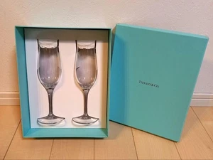 TIFFANY & Co. Swing champagne glass pair set with BOX New from Japan - Picture 1 of 8