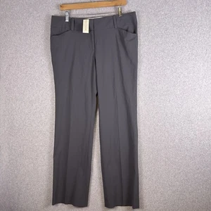 Ann Taylor Dress Pants Women's 12 Gray Straight Leg Pockets Office Modern NWT - Picture 1 of 16