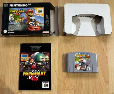 Nintendo N64 MarioKart 64 completo di scatola e completo, ottime condizioni pal - Immagine 1 di 4