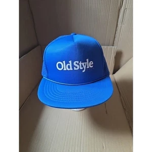 Cappello birra vecchio stile blu bianco orlo corda snapback camionista berretto - Foto 1 di 7