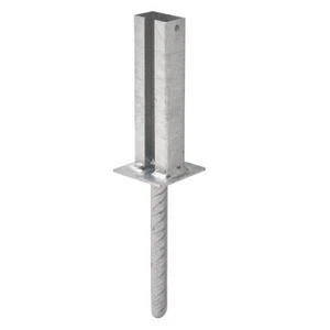 Manguito de suelo con anclaje de hormigón para postes de valla metálica 60 x 40 altura 390 mm galvanizado - Imagen 1 de 5