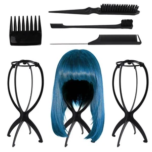 3 Pack Wig Head Stands and 4 Pcs Wig Brush Comb for Multiple Wigs, Portable T... - Picture 1 of 7