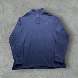Polo Ralph Lauren Navy Embroidered Logo Quarter Zip Fleece XL - Picture 1 of 4