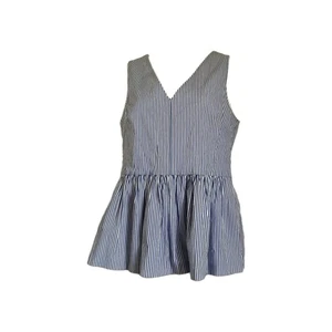 J.Crew Peplum Blue & White Striped Career Babydoll Lined Cotton Top Size 2T NWT - Picture 1 of 18