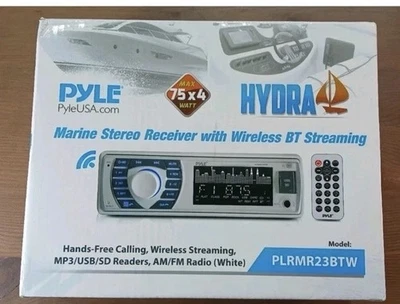 PYLE Boat Marine Stereo Receiver wireless Bluetooth mp3 streaming PLRMR23BTW NEW - Image 1 of 4