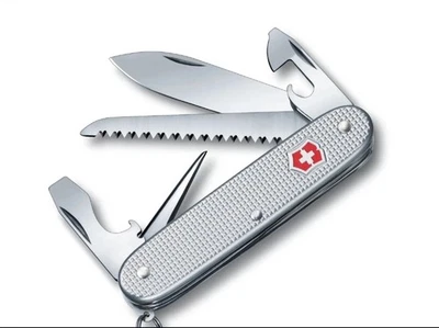 NUEVA Navaja de Bolsillo Victorinox Swiss Army FARMER Silver Alox 93 mm 0.8241.26-X2 Foto 1 de 3