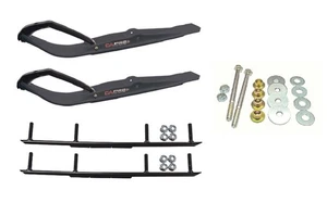 C&A Pro Black Razor Snowmobile Skis w/ 6" Round Bars Complete Kit Ski-Doo - Picture 1 of 4