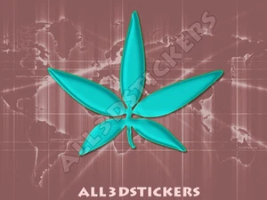 Pegatina Marihuana 3D Relieve - Color Turquesa - Imagen 1 de 1