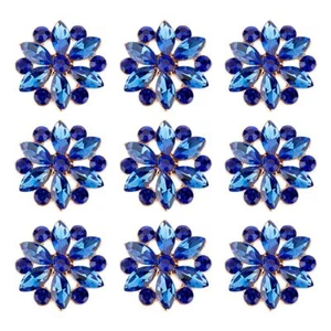 10PCS Rhinestone Shank Buttons Flower Alloy for DIY Crafts Fabric Hats - Picture 1 of 6