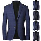 Mens Suit Coat Business Dress Blazers Slim Fit Two Button Tuxedo Jacket Casual