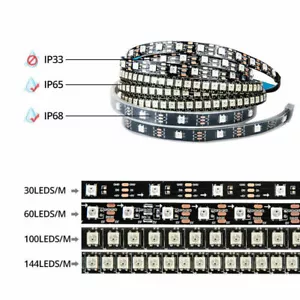 WS2812B LED Streifen RGBIC adressierbar Pixel stripe Lampe ws2812 Selbstklebend - Bild 1 von 24