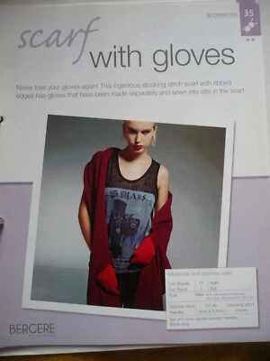 Scarf with Gloves Knitting Pattern from Bergere de France Magazine - Image 1 of 3