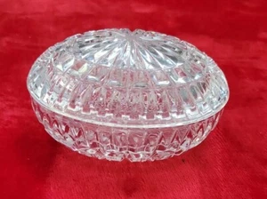 Caja de baratijas CRISTAL d ADRIANA plato ovalado 24% cristal de plomo hecho en Yugoslavia - Imagen 1 de 4