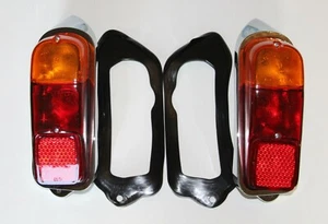 2x CLASSIC FIAT 600 E REAR LIGHTS TAIL LIGHTS ASSEMBLY KIT CHROMED BRAND NEW - Picture 1 of 4