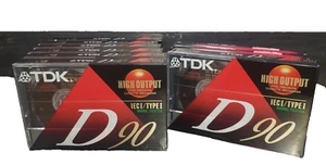Vintage 1980's Fuji TDK DR 90 Blank Cassette Tape 10 tapes DR90 DR-i NOS Sealed - Picture 1 of 4