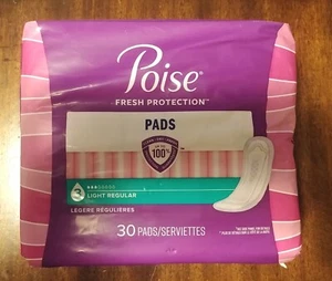 Poise Pads -Light 3 Regular - 30 Count New - Picture 1 of 1