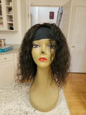 Nadula Black Straight Hair Headband Scarf Wig Brazilian Glueless Human Hair  - Image 1 of 4