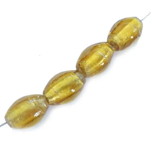 Glasperlen Olive 13-15 mm Farbe altgold Silberfolie 10 Perlen nenad-design AN670 - Bild 1 von 4