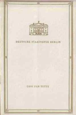 Deutsche Staatsoper Berlin: Cosi Fan Tutte von Mozart Programmheft 16.05.1961 - Bild 1 von 2