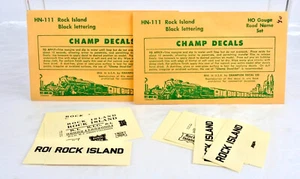 CHAMP HO SCALE HN-111 ROCK ISLAND BLACK LETTERING DECAL 2-PACK - Picture 1 of 2