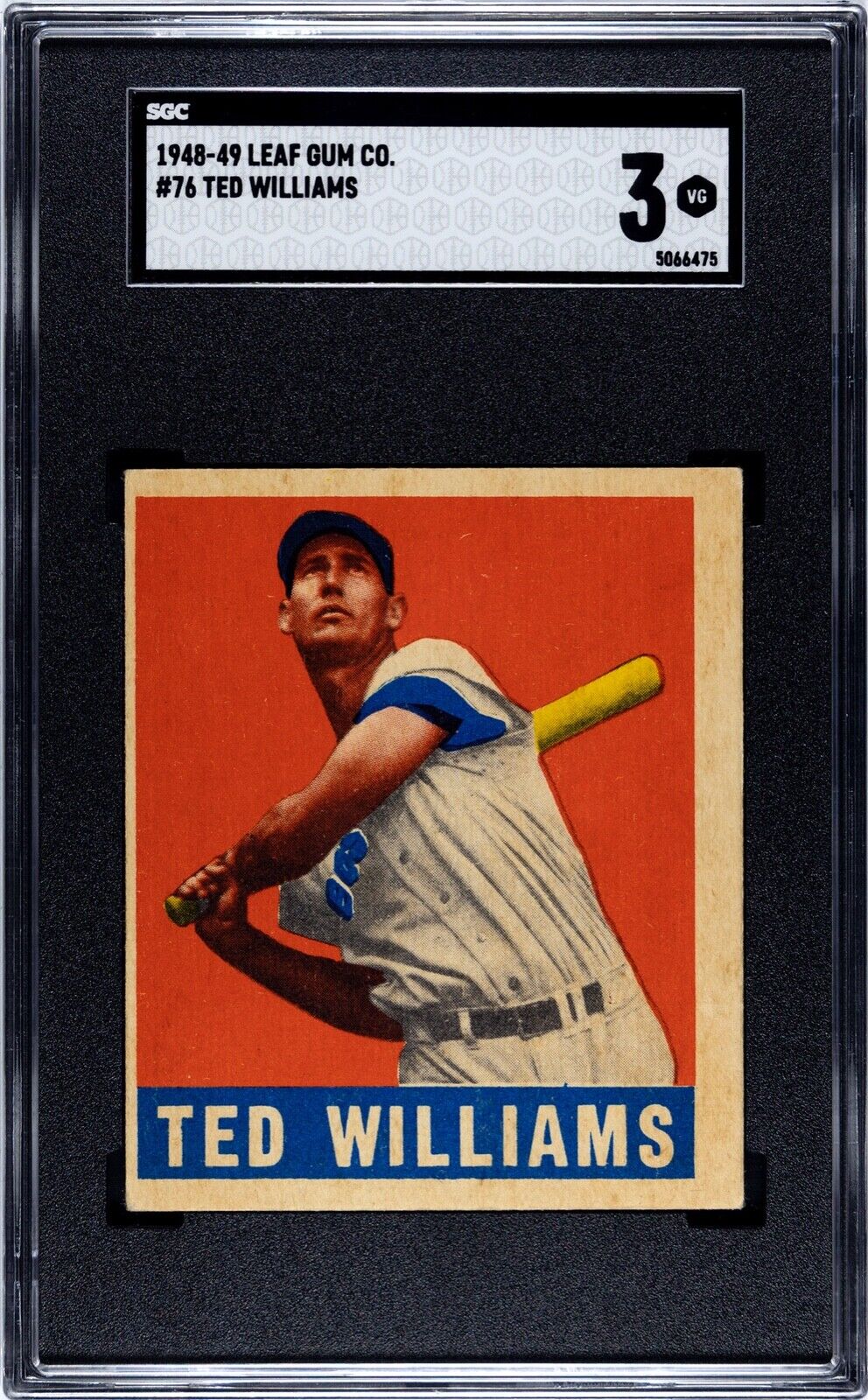 1948 Leaf #76 Ted Williams (DEC'D HOF) - SGC 3 VG  Sharp Corners & VERY NICE!!