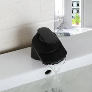 Grifo mezclador lavabo lavabo lavabo tocador baño cascada orificio único-U - Imagen 1 de 9