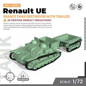 Kit Modelo Militar SSMODEL 1/72 Francia Renault UE Tanque Destructor Con Remolque - Imagen 1 de 5