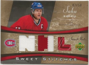 2006-07 Sweet Shot Sweet Stitches Duals SSSK Saku Koivu 42/50 Montreal Canadiens - Picture 1 of 2