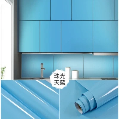 Pegatinas de gabinete muebles armario película escritorio autoadhesivo cocina a prueba de aceite Foto 1 de 4