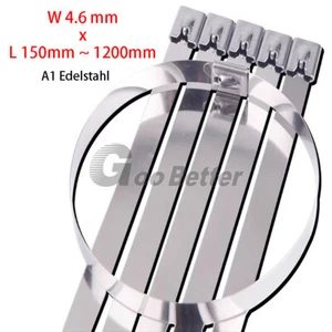 Edelstahl Kabelbinder Set 4.6mm*150-1200mm Metall Kabel Binder 100-300 Stk Pack - Picture 1 of 16