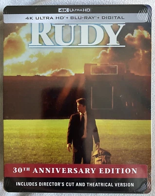 Rudy 4K Steelbook (4K UHD + Blu-ray + Digital Code) Theatrical+Director's Cut! - Image 1 of 2