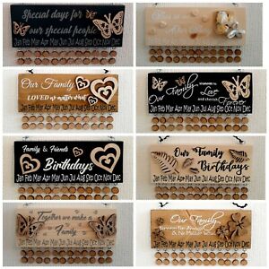Birthday Reminder Board. 2024 calendar. Family friends wooden quote Xmas gift