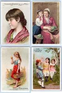 1880's LOT/4 NIAGARA CORN STARCH VICTORIAN TRADE CARDS SIZE CONDITION VARIES #2 - Picture 1 of 6