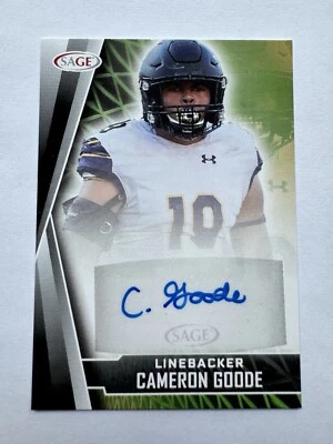 2022 SAGE High Series - Autographs Black #A-CG Cameron Goode (AU, RC) - Image 1 of 2