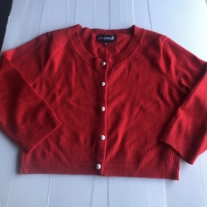 Sourpuss Bolero Cardigan Size Medium Pearl Buttons Punk Rockabilly Emo Goth - Picture 1 of 7