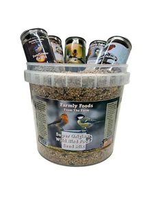 Wild Bird Seed Mix 5litre Tub By Farmly Foods Includes FREE Bird Seed In A Can