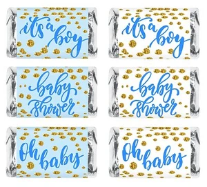 60 miniaturas Blue Oh Baby Boy Baby Shower Candy Bar envoltura, es un niño Baby Sho - Imagen 1 de 5