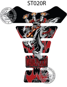 Mad Az F**K RED Black 3D Gel Motorbike MotografixTankpad Protector Universal - Imagen 1 de 1