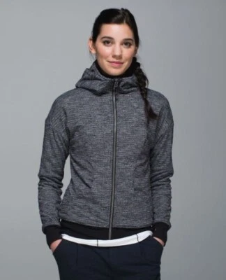 Lululemon Embrace Reversible Hoodie – Luscious Coco Pique Black – Women's Size 2 - Image 1 of 4