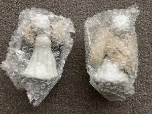 Vintage Kissing Angels White Bisque Porcelain Figurines by Giftco Set Of 2 NIB - Picture 1 of 6