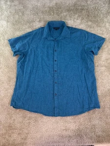 Marc Anthony Shirt Mens XXL Linen Blend Slim Fit Short Sleeve Button Up D487 - Picture 1 of 9